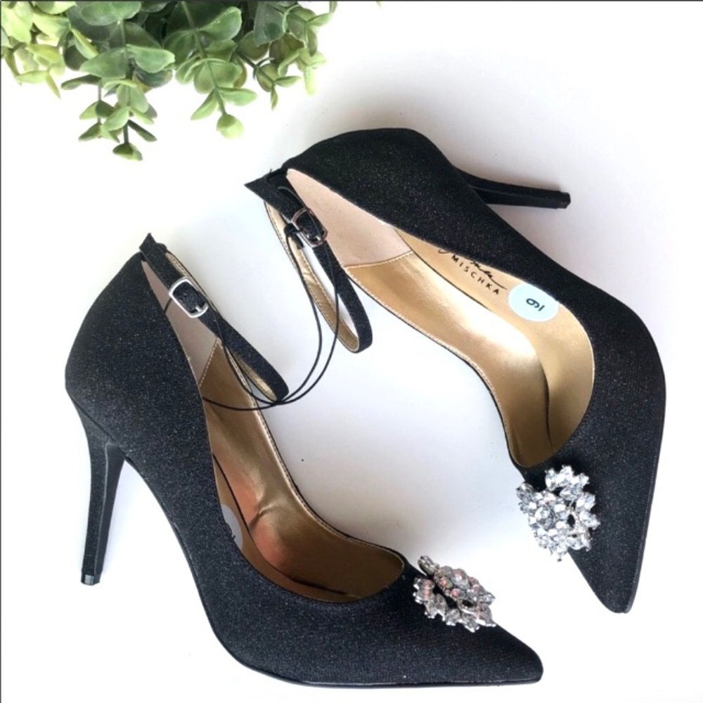 Badgley Mischka NEW Black Sparkle Pumps Heels